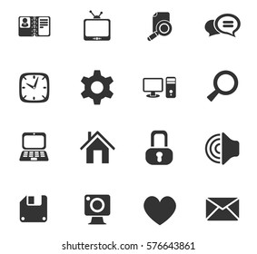 media vector icons for user interface design
