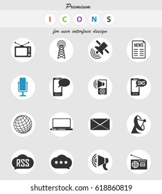 media vector icons for user interface design