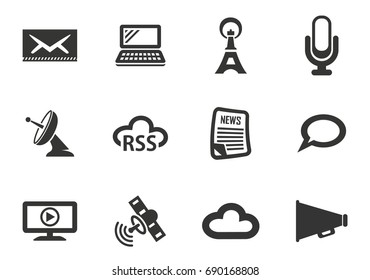 Media vector icons for user interface design