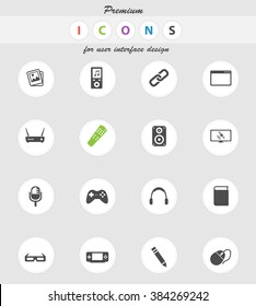 Media  vector icons for web sites and user interface