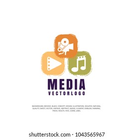 media, vector illustration, icon set, digital industry