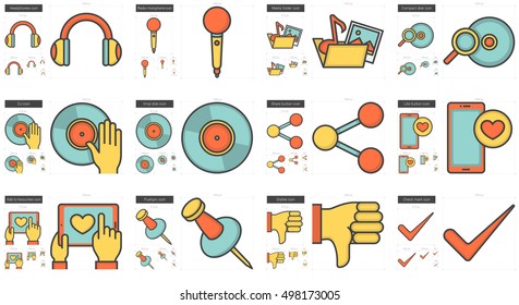 Icono de línea vectorial de medios aislado en fondo blanco. Icono de línea de medios para infografía, sitio web o aplicación. Icono escalable diseñado en un sistema de cuadrícula.