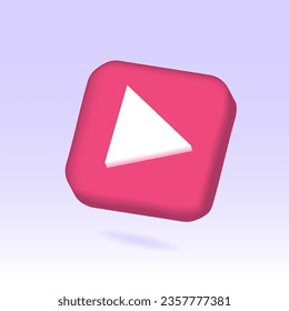 Media or video player app icon. 3D Vector illustrations.