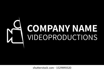 Media and video production logo template. Modern vector icon.