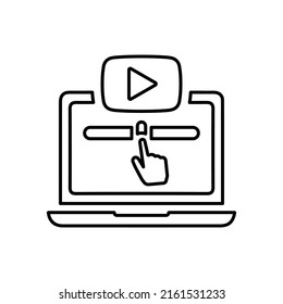 Media, video, tutorial line icon. Outline vector.