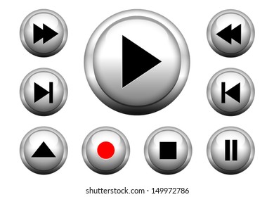 Media web buttons set