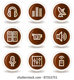 Media web icons, chocolate buttons