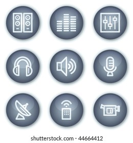 Media web icons, mineral circle buttons series