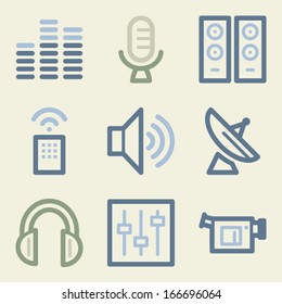 Media web icons, money color set