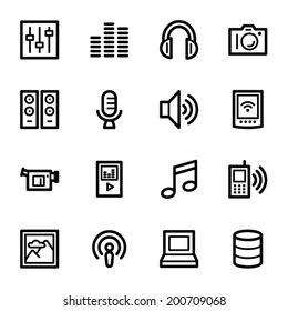 Conjunto de iconos web de medios