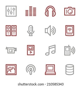 Conjunto de iconos web de medios