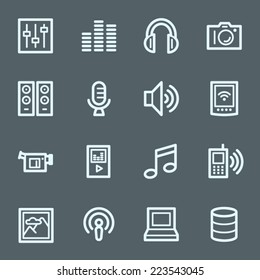 Media Web Icons Set