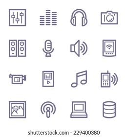 Media Web Icons Set