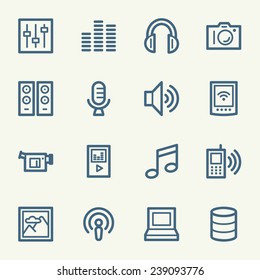Conjunto de iconos Web de medios