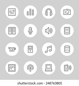 Media Web Icons Set