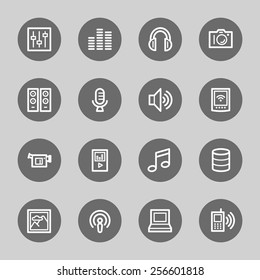 Media Web Icons Set