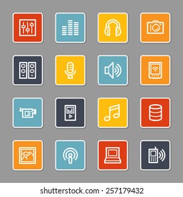 Web-Symbole für Medien-Set