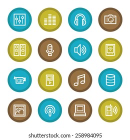 Conjunto de iconos Web de medios