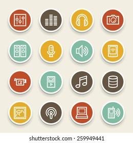 Media Web Icons Set