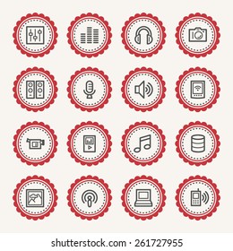 Media Web Icons Set