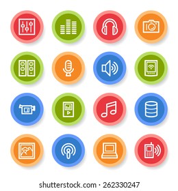 Media Web Icons Set