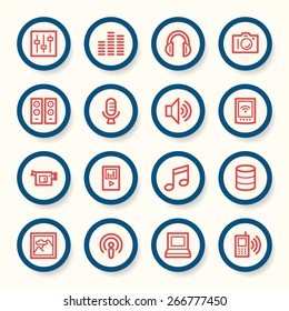 Media Web Icons Set