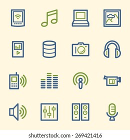 Media Web Icons Set
