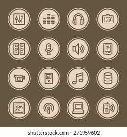 Media Web Icons Set