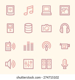 Media Web Icons Set