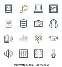 Media Web Icons Set