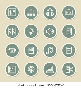 Media Web Icons Set