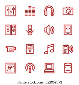 Web-Symbole für Medien-Set