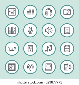 Media Web Icons Set