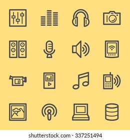 Media Web Icons Set