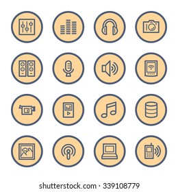 Media Web Icons Set