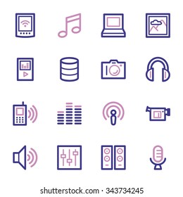 Conjunto de iconos Web de medios
