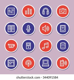 Media Web Icons Set