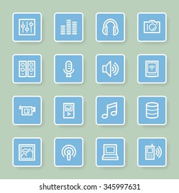 Conjunto de iconos Web de medios