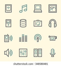 Media Web Icons Set