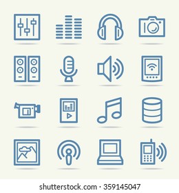 Conjunto de iconos Web de medios