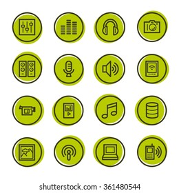 Conjunto de iconos Web de medios