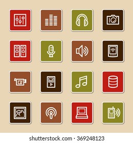 Media Web Icons Set
