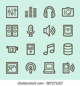 Media Web Icons Set