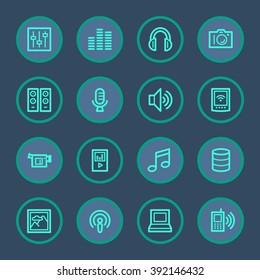 Conjunto de iconos Web de medios