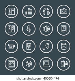 Media Web Icons Set