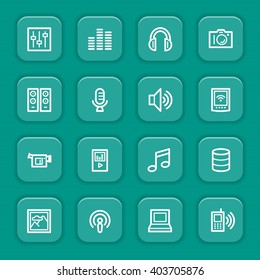 Media Web Icons Set