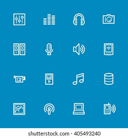 Media Web Icons Set