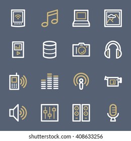 Conjunto de iconos Web de medios