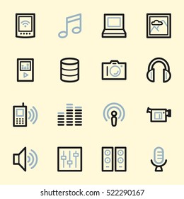 Media Web Icons Set