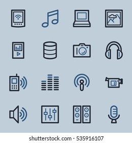 Media Web Icons Set